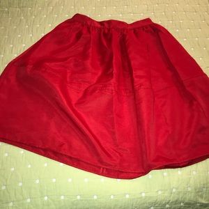 Red Midi Flare Skirt